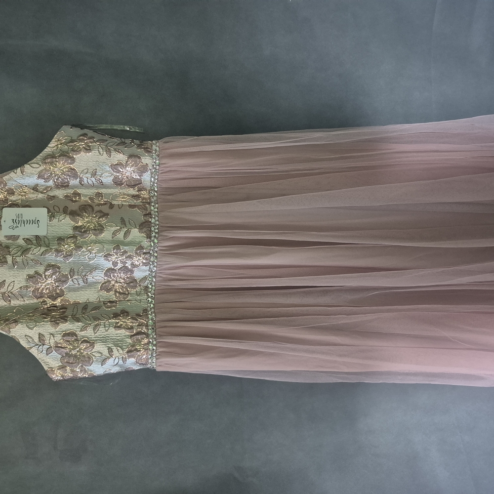 Pink and Gold Floral Dress